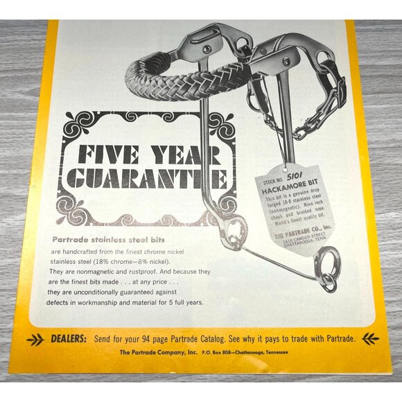 Partrade Western Gear Vintage Print Ad 1960s Cowboy Horse Saddles Hackamore Bit - Picture 5 of 6